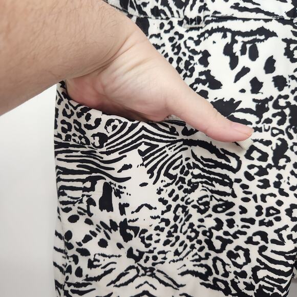 Stylish Black and White Animal Print Flare Pants - Picture 7 of 13